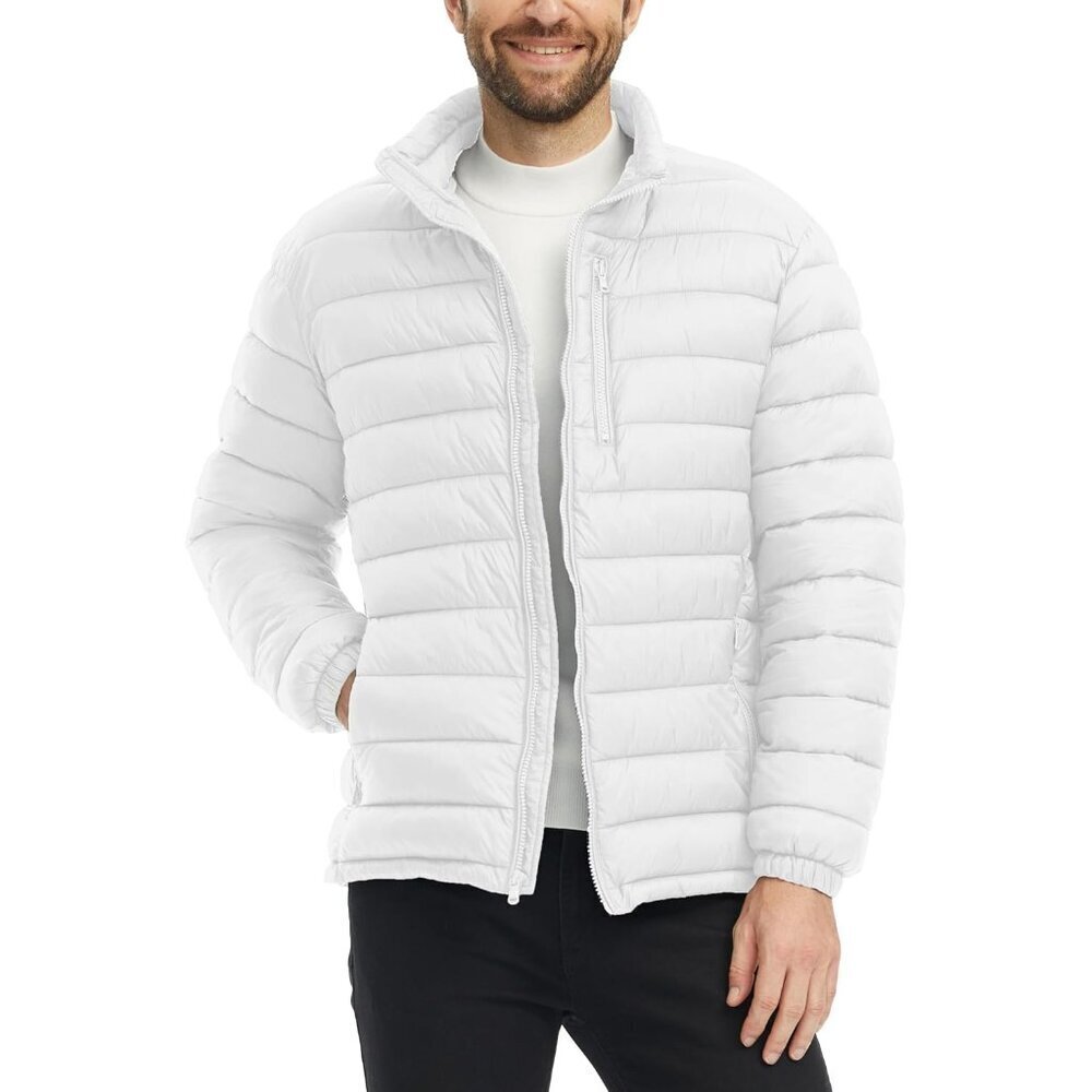 Men's Lightweight Puffer Jacket Warm Winter Jacket Windproof Winter Coat Regular